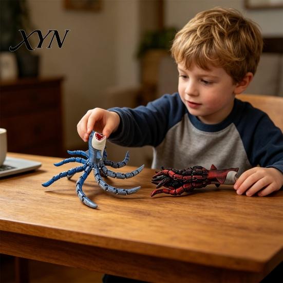 Gaming Desk Decoration 3D Printed Sea Monsters, Articulated Fidget Toy, Eater Deep Creature Premium Print Collectible Collectible, Stress Relief Toy &