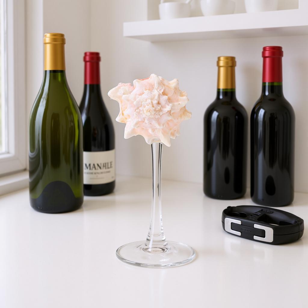 Wine Glass Unique Polished Stem Wine Glass for Cold Beverages Desk Ornament