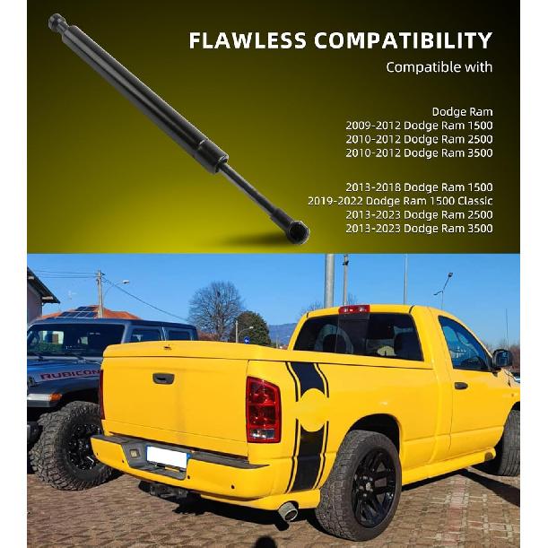 Pro Dodge Ram 2009-2022 Asistent zadních výklopných dveří nákladního vozu, Sada pro asistované zvedání zadních výklopných dveří pick-upu, Příslušenství pro Dodge Ram 1500 2500 3500, 2022 2021 2020 2019 2018