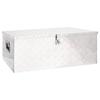 Silver Storage Box 100x55x37 Cm Aluminum