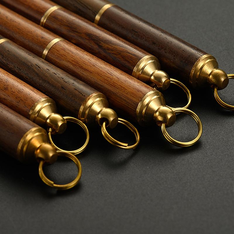 Portable Solid Wood Mini Ear Cleaner Keychains Ear Wax Removal Tool Earpick Cleaning Ears Ear Spoon Attached Key Ring With Cover