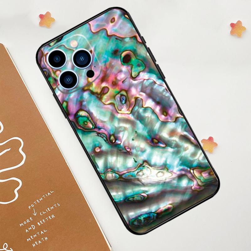 Abalone Shell Phone Case For iPhone 17 Pro Max 14 11 15 16 Pro Max 12 13 mini 16 Plus 16e 17 Air Funda