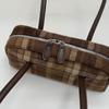 New Arrival Vintage Plaid Bowling Bag for Women Woolen Tartan Underarm Shoulder Bags Retro Soft Handbag for Daily Work