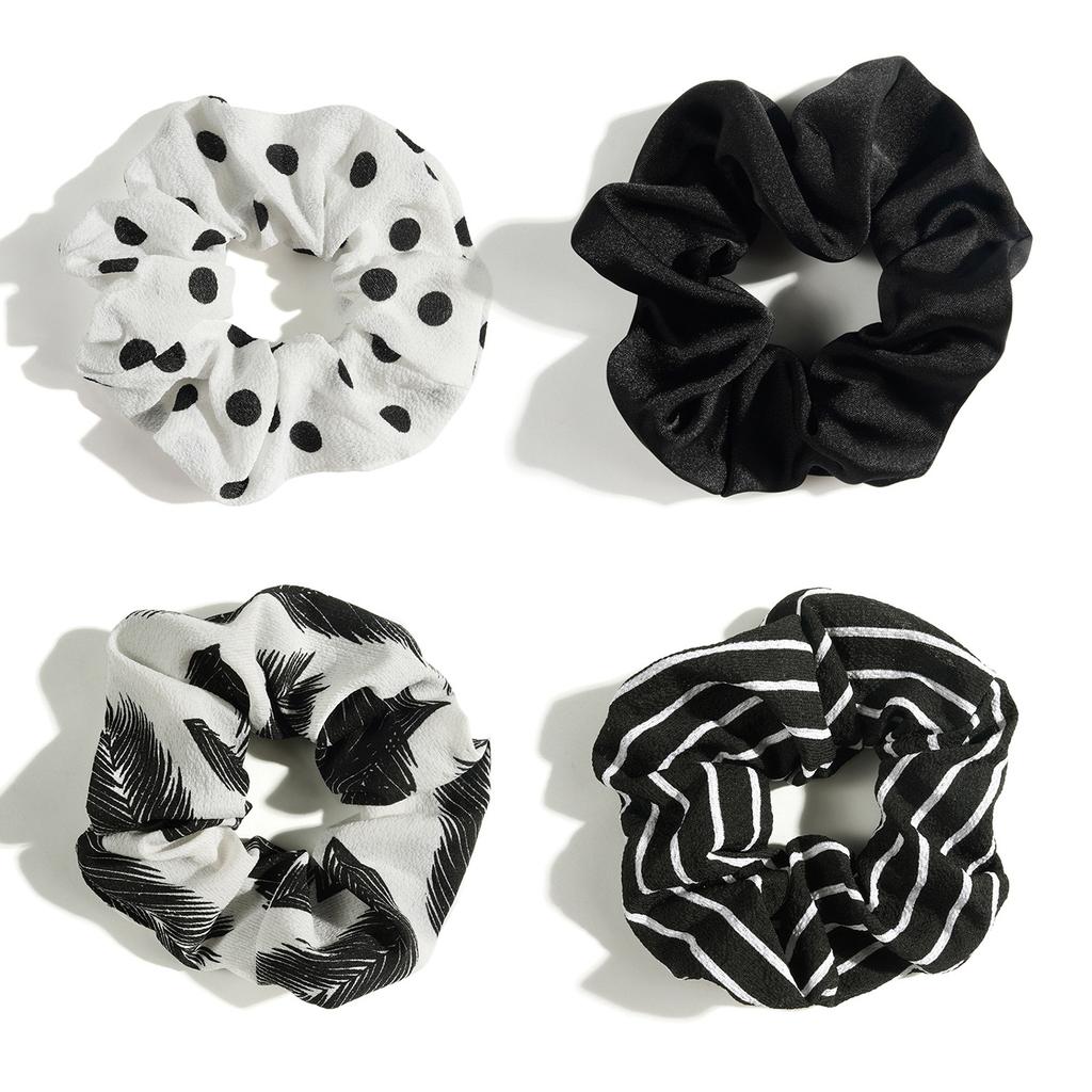 Leopard Print Hair Band Bohemian Large Intestine Band Small Fresh Commuter Rubber Band Flower Print Head Band Head Rope