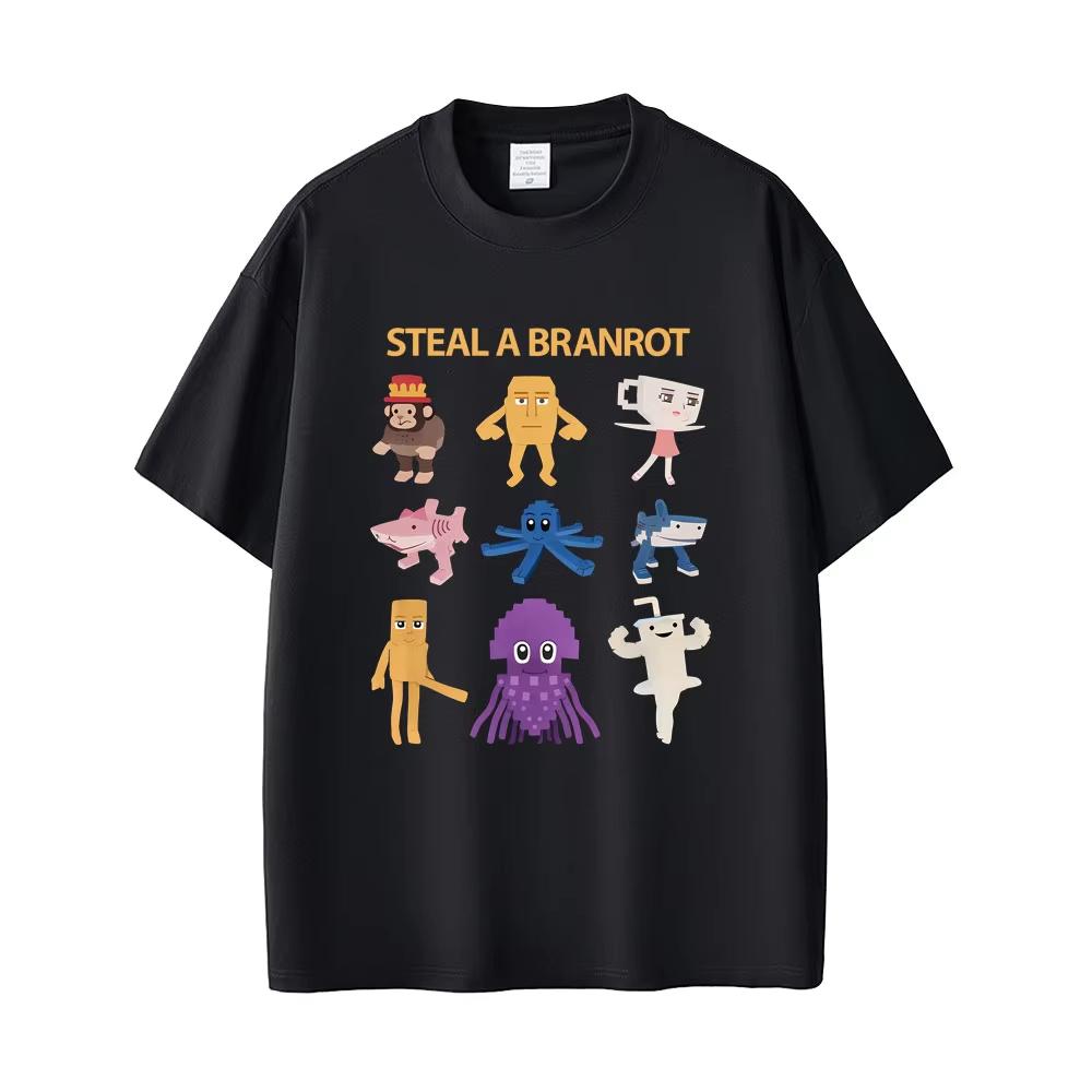 

Italian Brainrot Steal A Bratnrot Funny Meme Tshirt Unisex Women Casual Humor Short Sleeve Top Unisexs pure Cotton Tee Streetwear 2XL