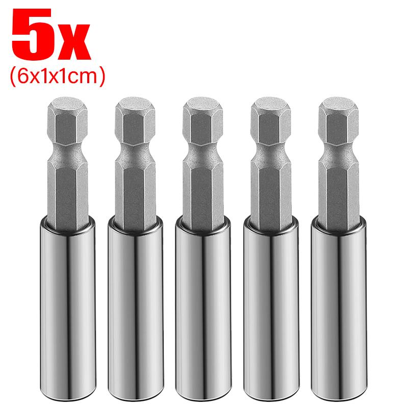 Black Magnetic Screwdriver Extension Rods Carbon Steel Hexagonal Handle Extend Connecting Rod Screwdriver Bit Holder Power Tools