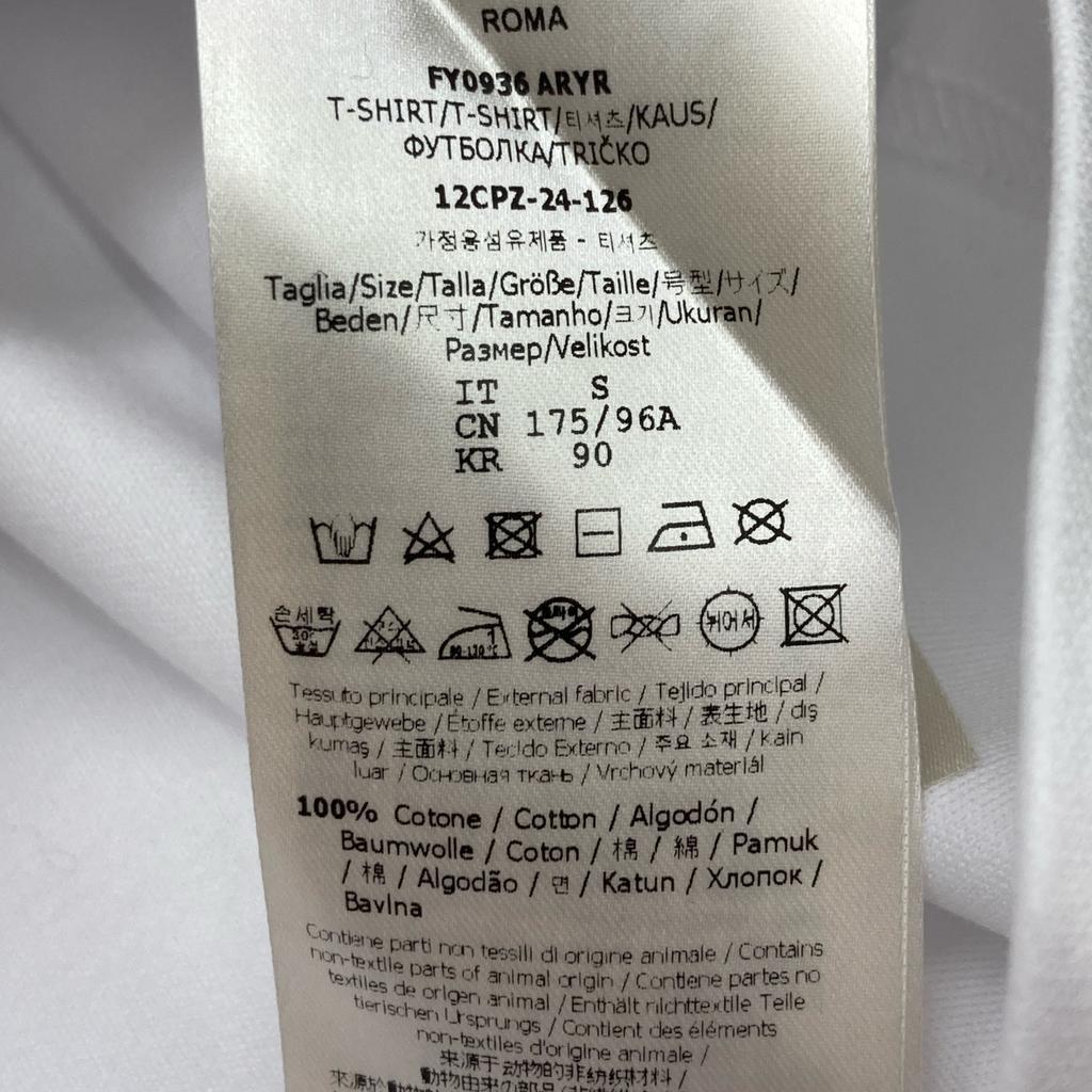 Fendi FY0936 ARYR White 24 Year Zip Pocket T-Shirt Tops S whiteUsed