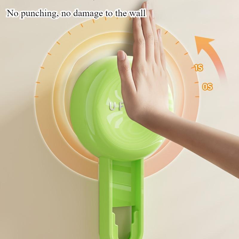 1pc Dopamine Wall-Mounted No-Drill Drainable Suction Cup Storage Rack, Bathroom Rack, Suitable Home Use