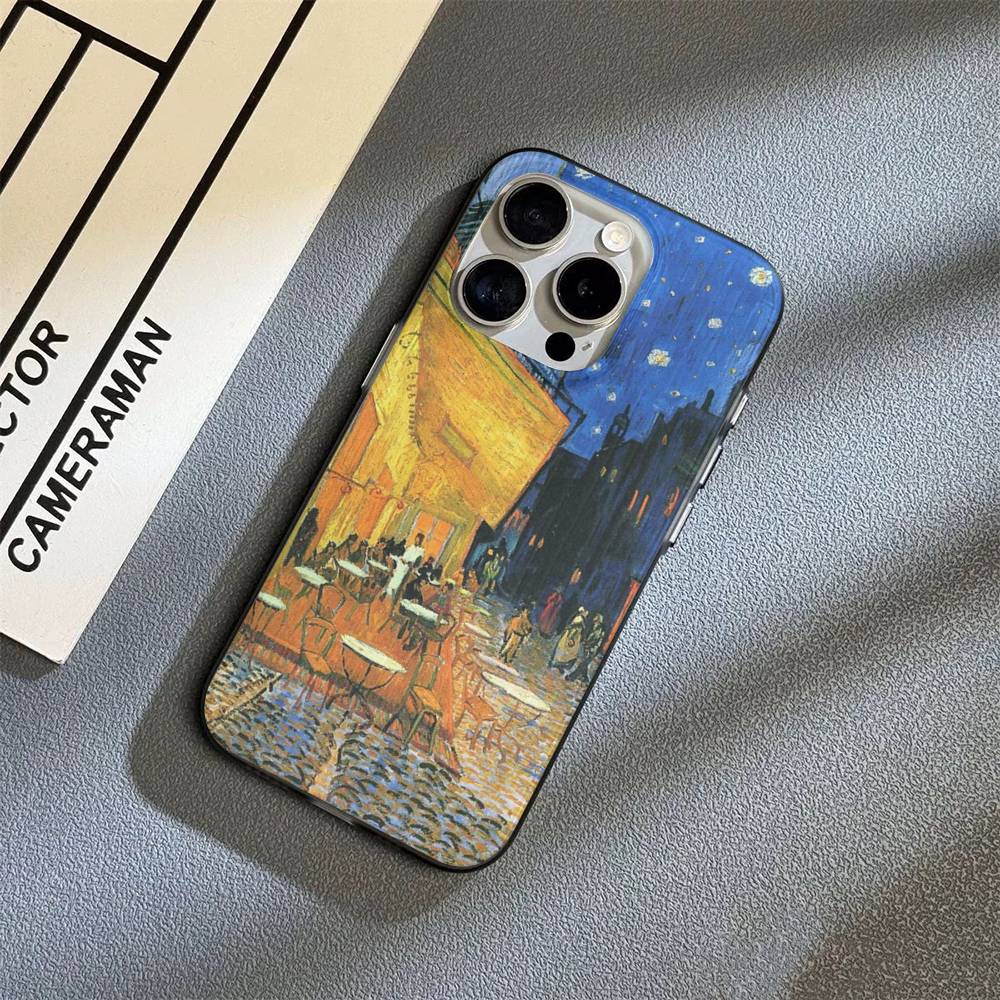 Art Vincent Van Gogh Phone Case For iPhone 16 15 17 Pro 11 12 13 14 Pro Max Plus Soft Ripple Silicone Cover Shell