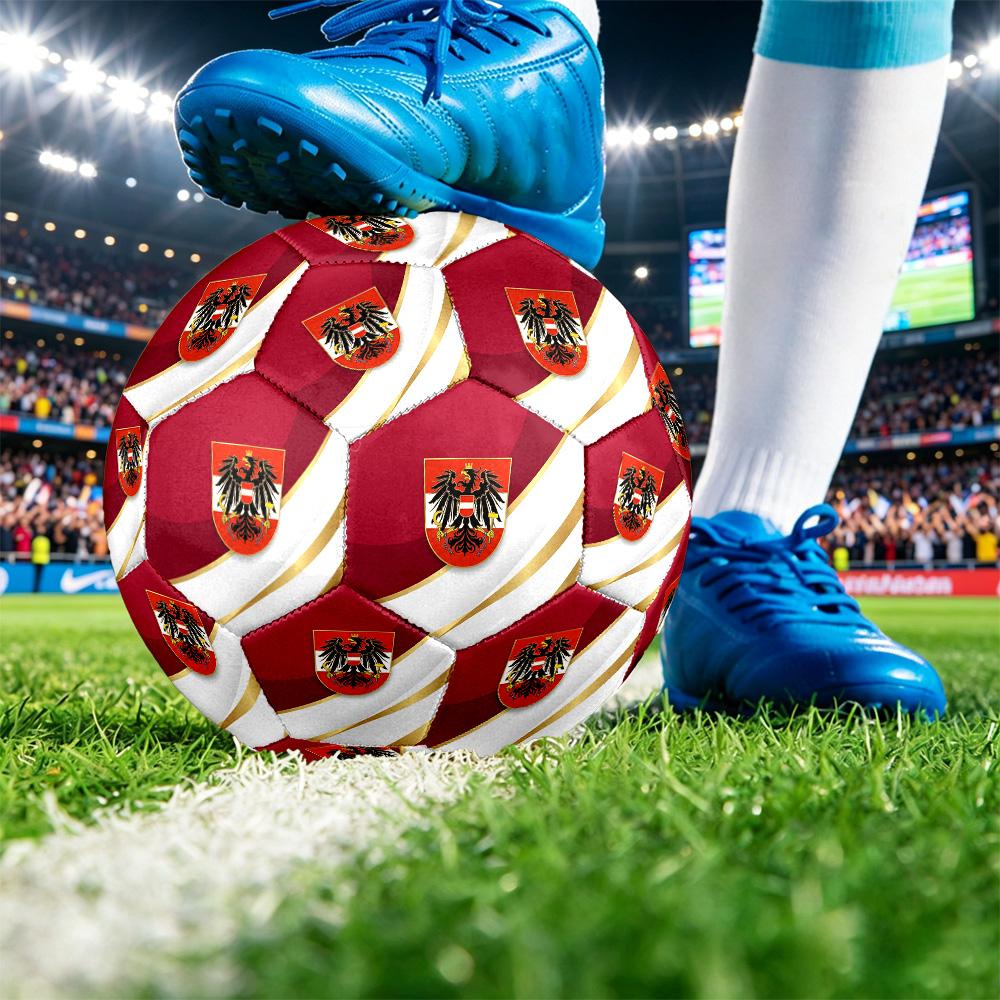 Austria Football Printed Size 5 Soccer Ball Wear Resistant Standard Adult Training Football Fan Gift for Indoor Outdoor Match Sports