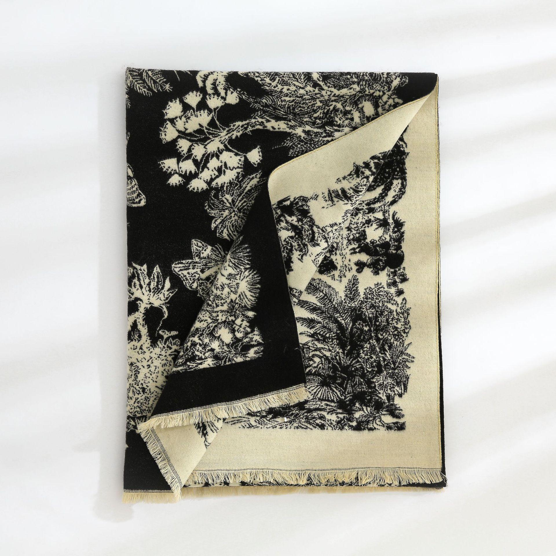 

Autumn and winter new thickened scarf women s versatile scarf premium gray double-sided imitation cashmere shawl gift Imitation Cashmere 180 * 70cm