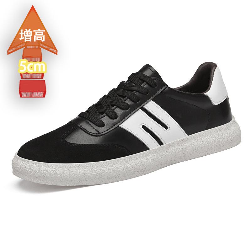

Men s invisible inner height increase, light and comfortable lace-up board shoes, leather business casual beef tendon soft-soled men s shoes 44