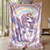 Magical Unicorn with Roses Theme blanket Lightweight Warm Flannel Blanket Decorative Throw Blanket for Home Decoration