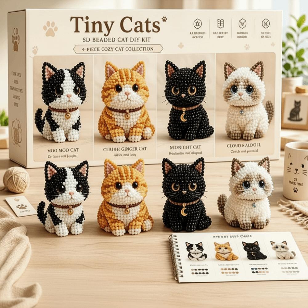 Tiny Beads 3D Beaded Animal Kit Cute Design Animal Shape Bead Weaving Kit Creative Craft Handmade Bead Art Kit Gift Giving