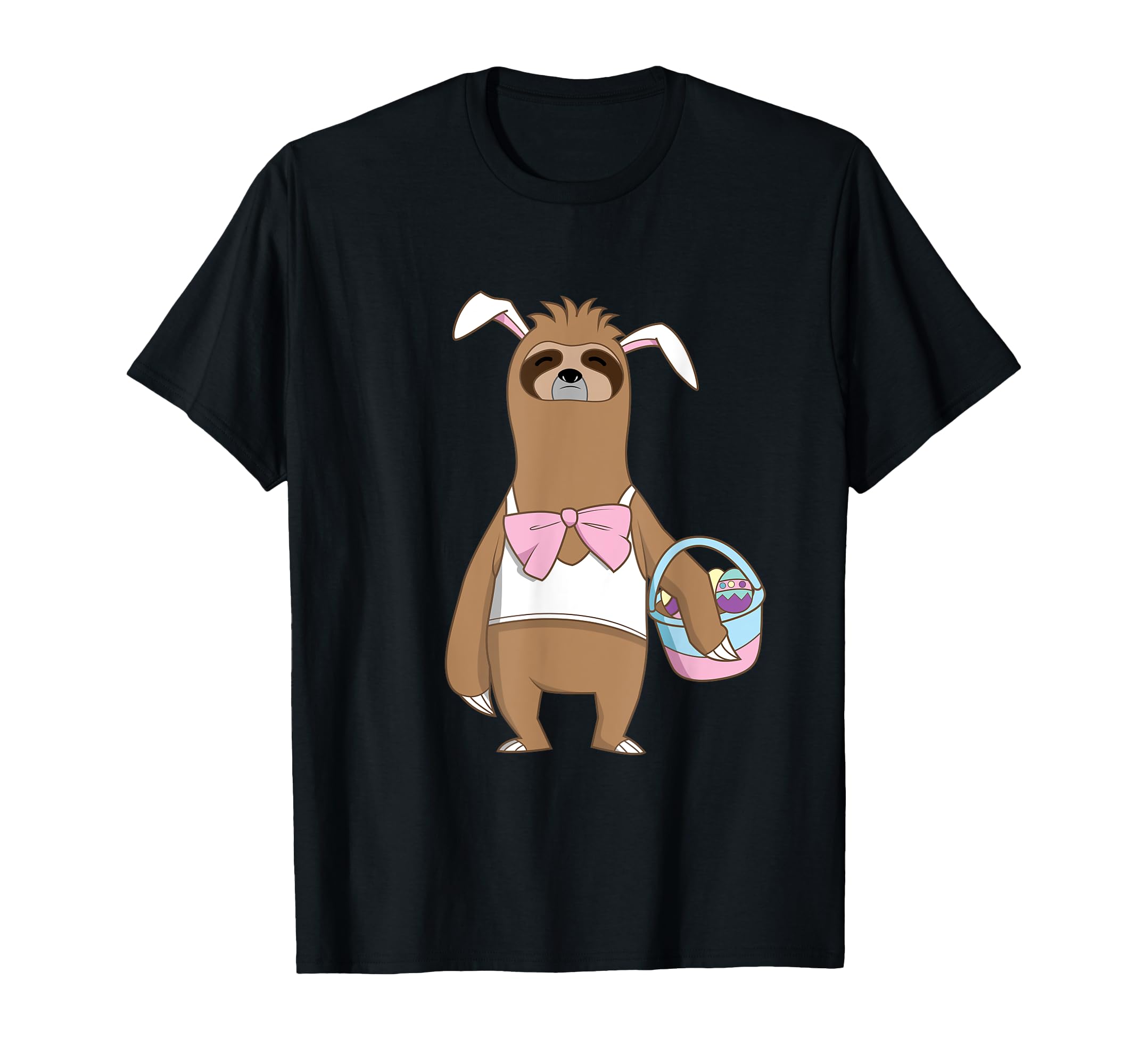 

Lazy Bunny Funny Sloth With Easter Rabbit Ears So Eggcited T-Shirt