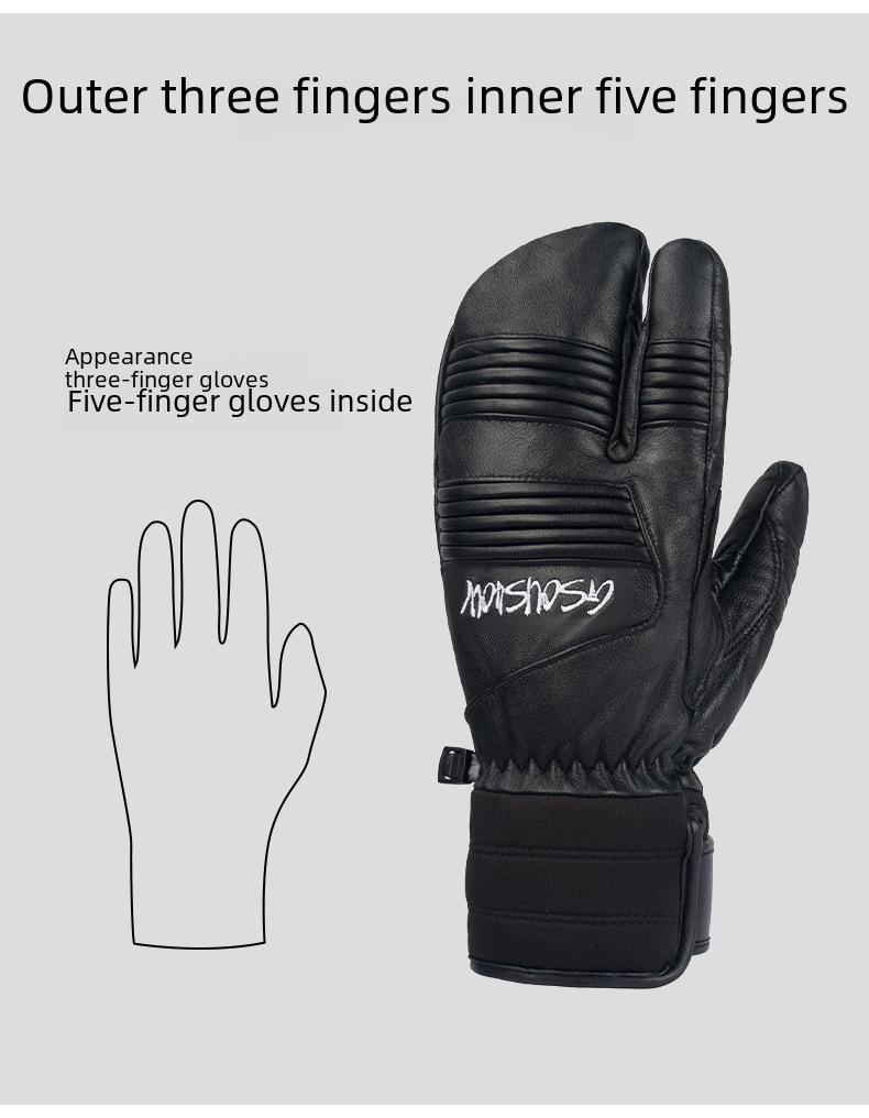 Damen Winter-Skihandschuhe: Winddichte, wasserdichte, warme, verschleißfeste, verdickte Outdoor-Sport- und Fahrradhandschuhe für Herren