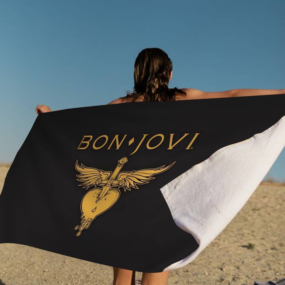 B-Bon J-Jovi Mikrofaserdecke Schnelltrocknende Strandtücher Übergröße Druck Super Saugfähige Pooltuchdecke