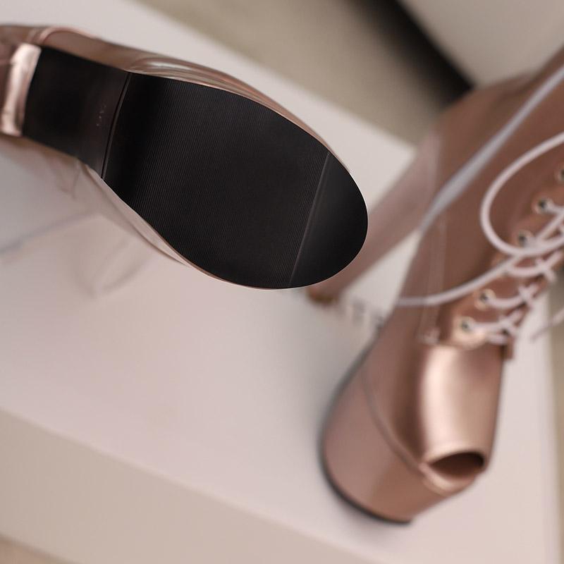 Women's high-heeled cool boots, sexy European and American style waterproof platform thick heel large size fish mouth shoes