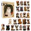 Calendrier de l'Avent de Noël pour Amoureux des Chats, Boîte Compte à Rebours 24 Jours avec Accessoires Décoratifs à Suspendre, Pendentifs en Acrylique, Décoration d'Arbre Festif, Fête de Fête