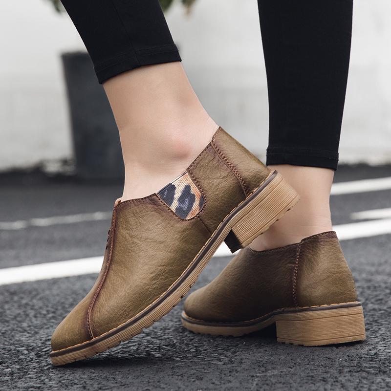 Zapatos de cuero mujer low Heel Slip On Loafers Zapatos Wome Damas Business  Casual Shoes botas cortas comprar a buen precio — entrega gratuita, reseñas  reales con fotos — Joom