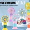Handheld Small Fan Summer Mini USB Charging 1st Gear Fan with Lazy Stand Handheld Desktop Portable Silent Student 1PC
