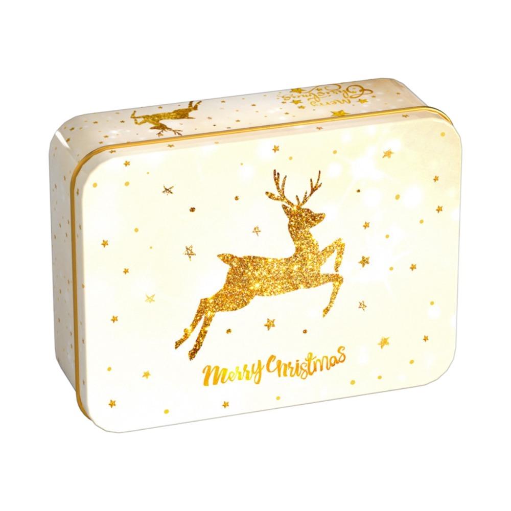 Square Christmas Box Metal Gift Packing New Candy Jar  Sugar