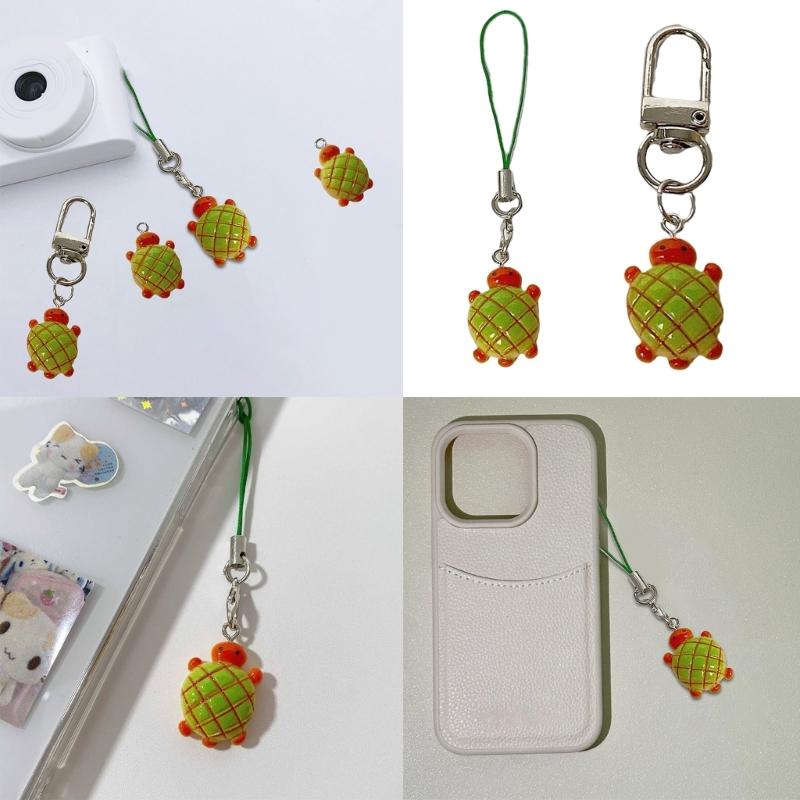 Versatile Pineapple Bun Turtles Phone Charm Charming Turtles Phone Chain Accessory with Pineapple Bun for Adults