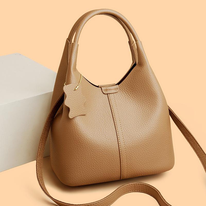 Borsa a Secchio d'Acqua Portatile Rilassata e Semplice - Borsa a Spalla Patchwork Coordinata con Tracolla Inclinata