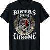 Bikers Dont Go Grey We Turn Chrome Skull Helmet Biking Biker T-Shirt