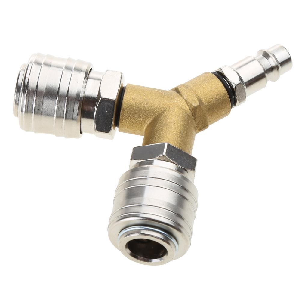 Industrial Grade Compressed Air Distributor Reliable Alloy Connector for Air Tools Two Couplings for Enhanced Efficiency