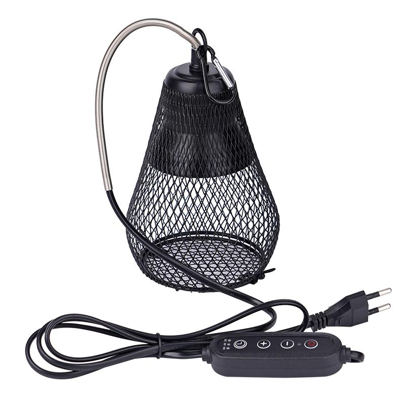 Reptile Heat Lamp Shade Pet Heater Guard Timeable Heat Lamp Anti-Scalding Preservation Infrared Ceramic Heat Lamp Lizard Turtle