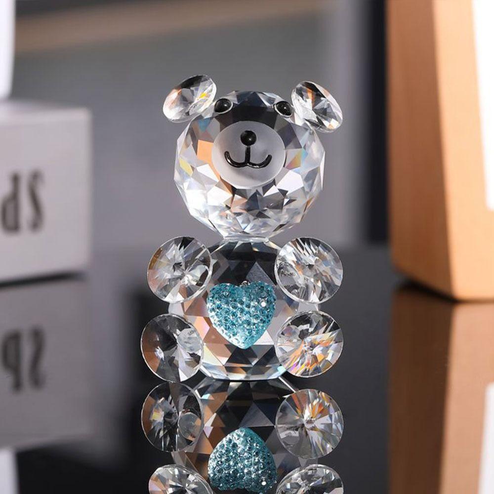 Artificial Crystal Bear Love Heart Heart-shaped Bear Bear Ornament Bear Figurines  Table Ornament