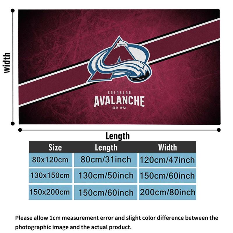 Colorado Avalanche Print Flannel Blanket High Quality Warm Comfortable Cover for All Seasons Perfect for Gifts Home Decor