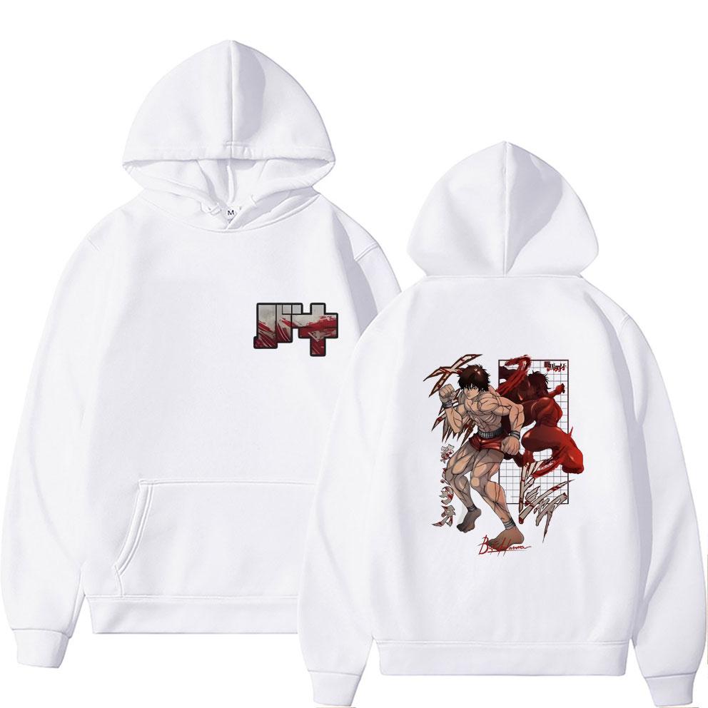 Japanese Anime Baki The Grappler Yujiro Hanma Double Sided Print Hoodie Unisex Women Fashion Casual Sweatshirt Male Fleece Hoodies