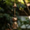 Bronze Finish Kitten Shape Wind Chimes with Durability Nylon Cords Perfect Gift for Kitten Lover Home Decoration