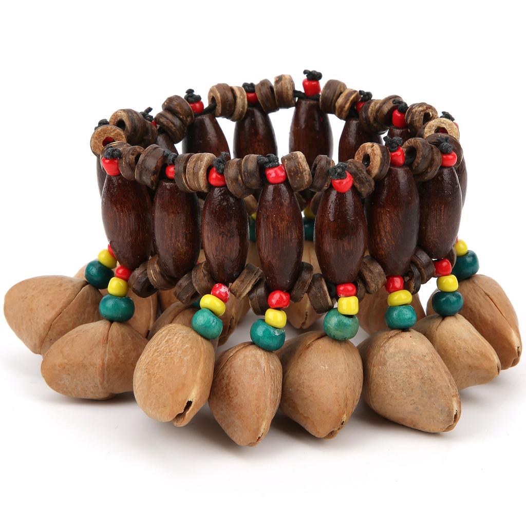 African Drum Bracelet HandMade Nut Shell Handbell Percussion Musical Instrument Supplies