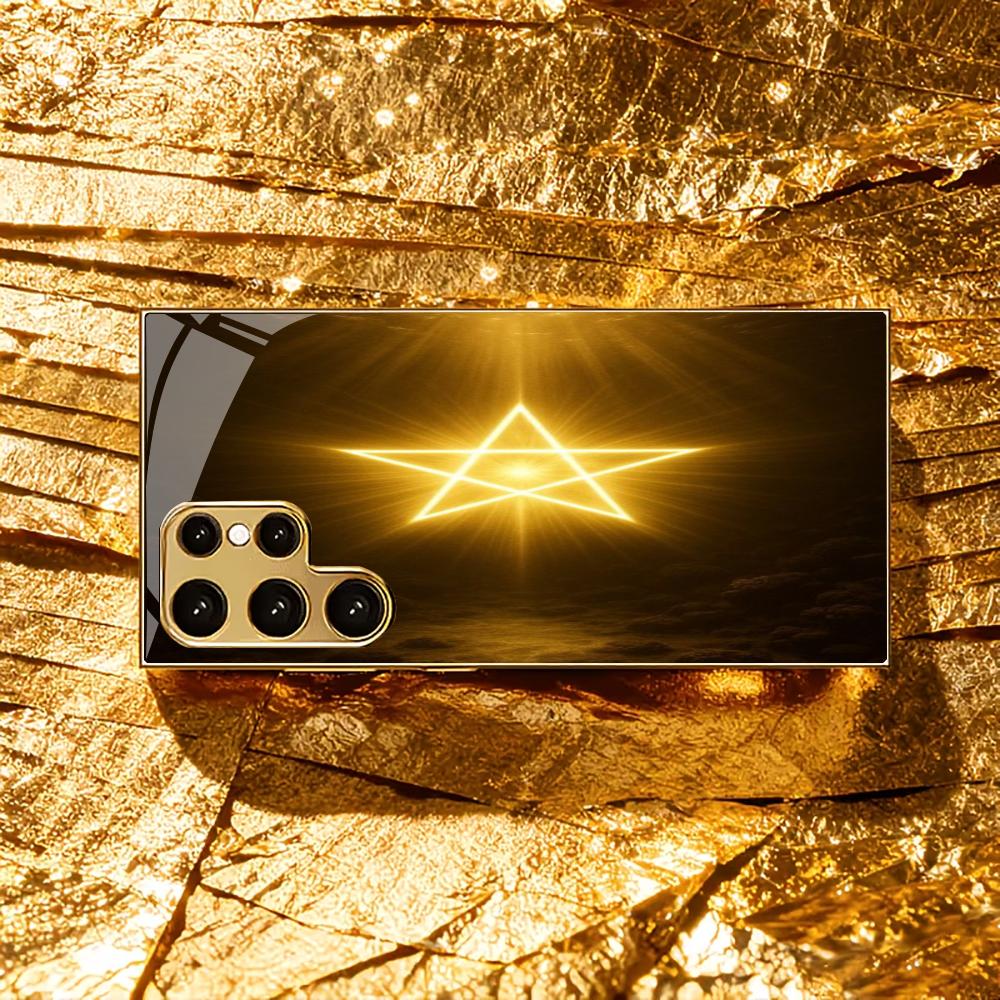 Star Array Atmosphere High-end Electroplating Glass PhoneCase for Samsung Galaxy S26 S25 S24 S23 S22 S21 FE,Ultra,Plus