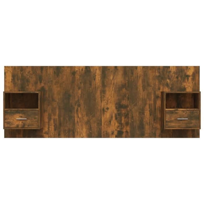 VidaXL Headboard with Cabinets Smoked Oak Engineered Wood 3115697