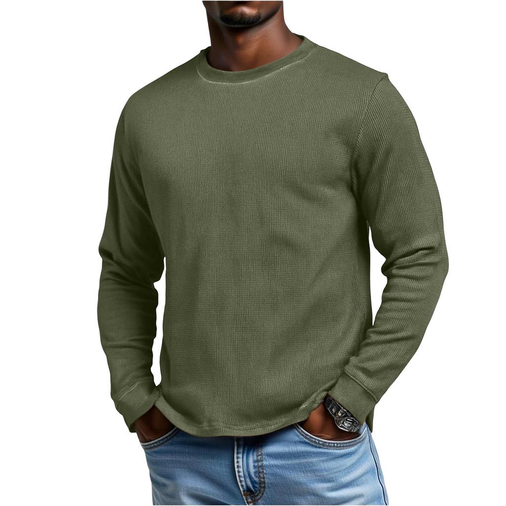 Shoulder Sleeves Men'S Long Sleeved Patchwork T-Shirt Casual Top
