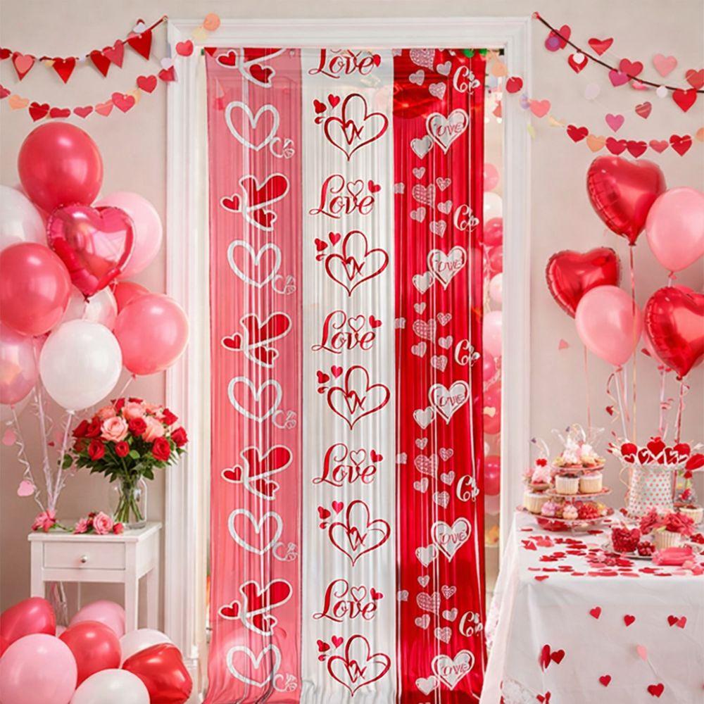 1×2 cm Valentine's Day Rain Curtain Romantic Party Curtain Wall Decor  Wedding Anniversary