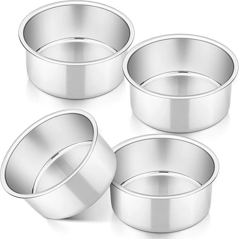 3/4Pcs Round Cake Mold Set 4In Aluminum Alloy Cake Pan Set Mini Cake Tins DIY Pastry Pudding Cake Mould Bakeware Baking Tool
