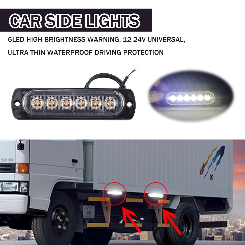 12V 24V 6smd LED Πλαϊνά Φώτα Αυτοκινήτου Φως Στροβοσκοπικού Προειδοποίησης Στροβοσκοπικό Φως Πλέγματος Φωτεινή Μπάρα Στροβοσκοπική Αυτοκινήτου/μοτοσυκλέτας/φορτηγού