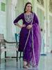 Set da Donna Designer in Misto Seta Ricamato Kurta con Pantalone & Dupatta