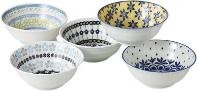 Awasaka Medium Bowl Pottery Field Five Bowl Set Porcelain Mino Ware Made In Japan 16×6cm