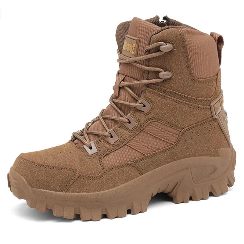 Men Boots Tactical Waterproof Military High Quality Motorcycle Ankle Boots Man Hunting Hiking Shoes Breathable Army Boot for Men