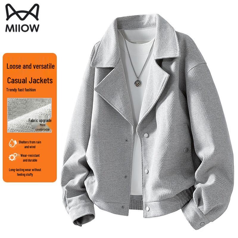 

MiiOW Men s Casual Windproof Lapel Jacket 3XL