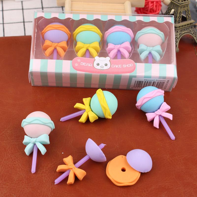 Kawaii Lollipop Sweety Ice Cream Student Stationery School Office Supplies Children Erasers For Kids Pencil Eraser