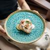 Mirror Ice Cracks Large 10.5-Inch Ceramic Disc Restaurant Cooking Plate Sashimi Plate Exit