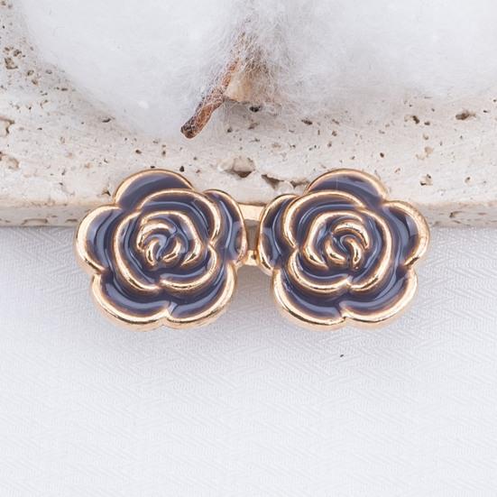 1 Pair Rose Waist Tightener Pins, No-sew Pants Waist Tighteners, Detachable Metal Flower Waist Pins for for Jeans Skirts