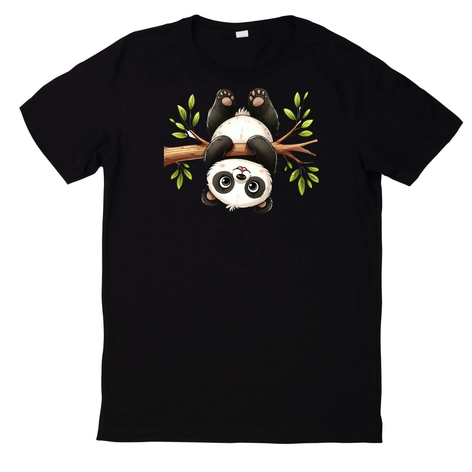 T-Shirt Lustiges Süßer Panda Motiv Baumwolle XS